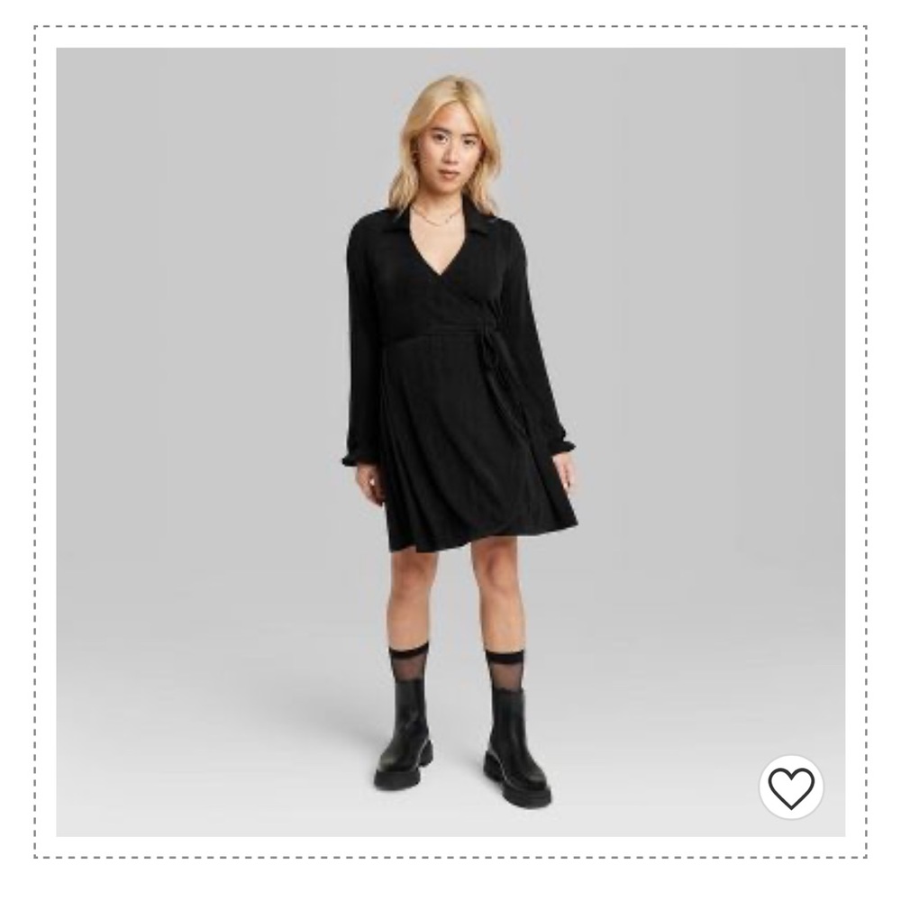 Women's Balloon Long Sleeve Wrap Dress - Wild Fable